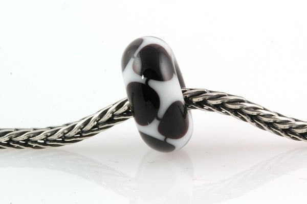 Lampwork Glass Bead Big Hole-Black and White