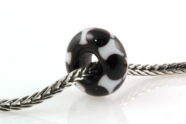 Lampwork Glass Bead Big Hole-Black and White
