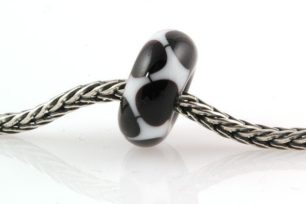 Lampwork Glass Bead Big Hole-Black and White