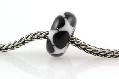 Lampwork Glass Bead Big Hole-Black and White