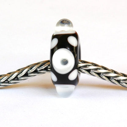 Black and White Mirrors Big Hole European Style Lampwork Glass Bead