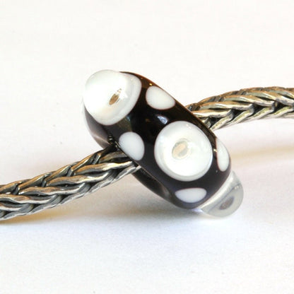 Black and White Mirrors Big Hole European Style Lampwork Glass Bead
