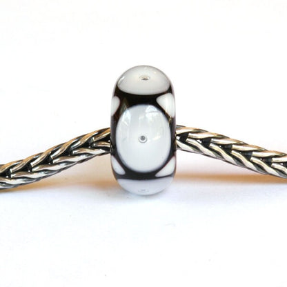 Lampwork Glass Bead Black & White Bubbles