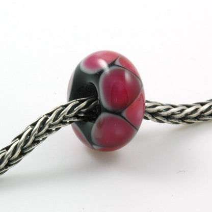 European Large Hole Hot Pink Triangles Lampwork Glass Bead