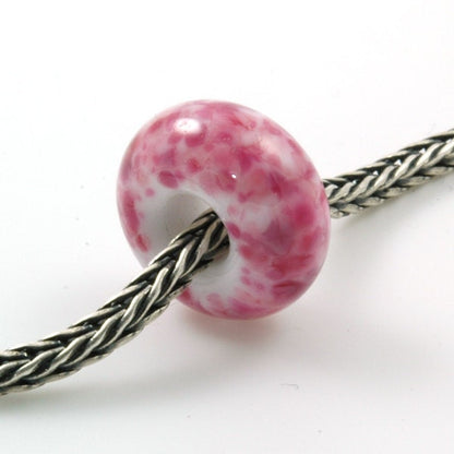 Big Hole European Charm Bead Pink Petals Lampwork Glass
