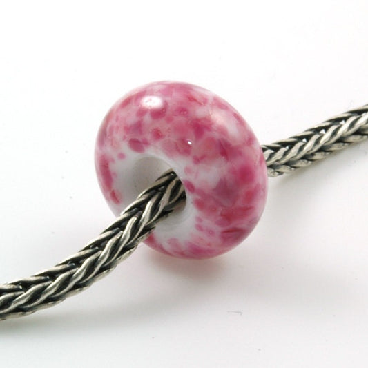 Big Hole European Charm Bead Pink Petals Lampwork Glass