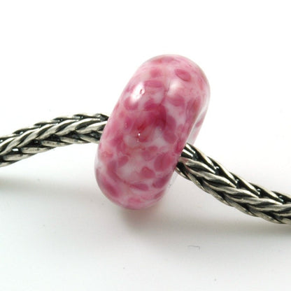 Big Hole European Charm Bead Pink Petals Lampwork Glass