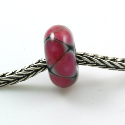 European Large Hole Hot Pink Triangles Lampwork Glass Bead