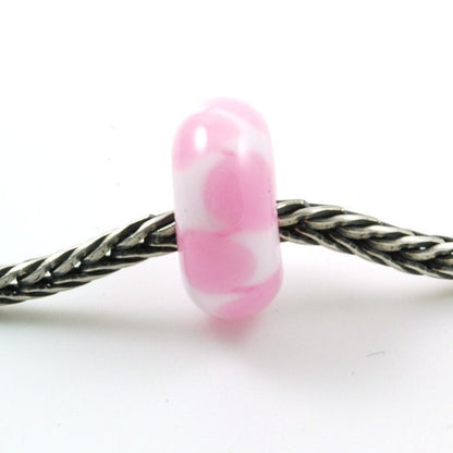 European Charm Bead Big Hole Lampwork Glass Bead Bubblegum Pink