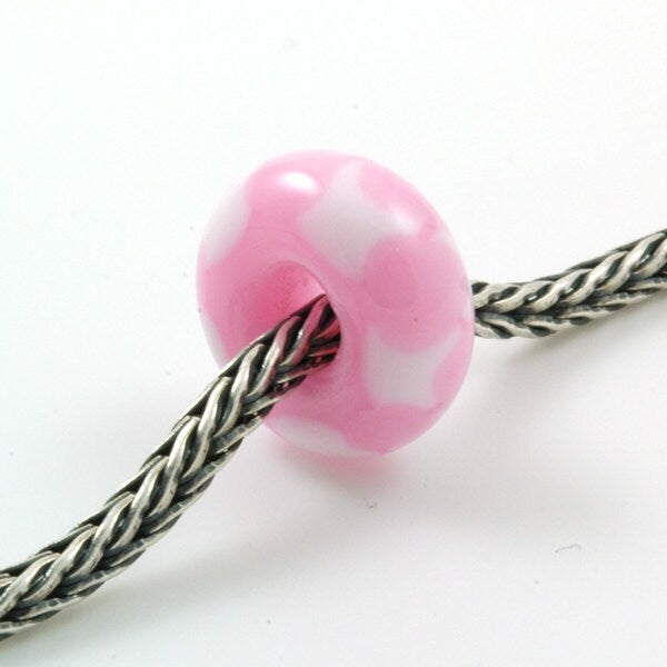 European Charm Bead Big Hole Lampwork Glass Bead Bubblegum Pink