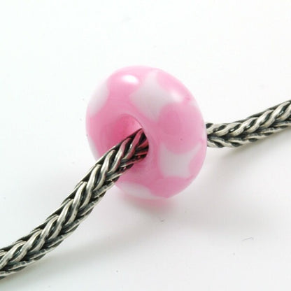 European Charm Bead Big Hole Lampwork Glass Bead Bubblegum Pink