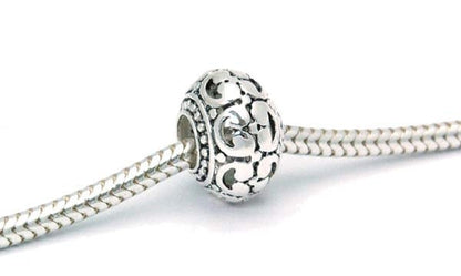 Big Hole Sterling Hollow Filigree Donut Bead