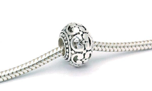 Big Hole Sterling Hollow Filigree Donut Bead
