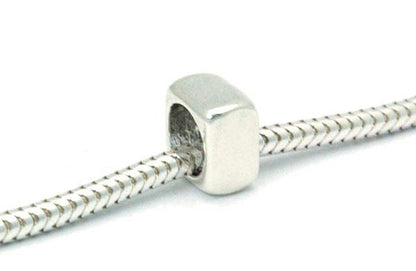 Square Large Hole Spacer Bead Sterling Silver