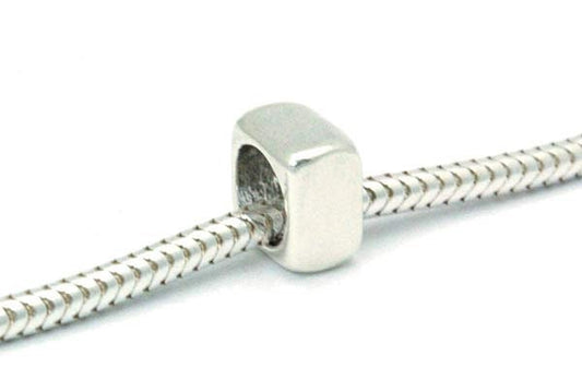 Square Large Hole Spacer Bead Sterling Silver