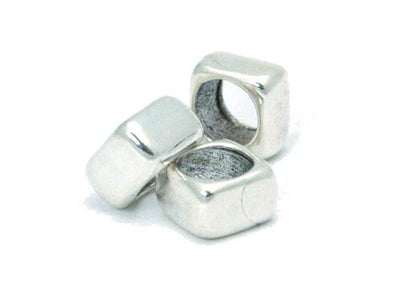 Square Large Hole Spacer Bead Sterling Silver