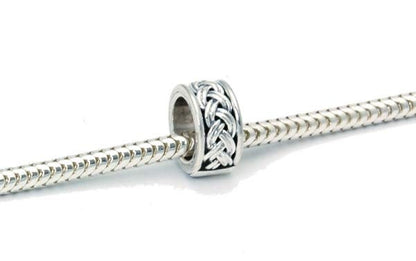 Small Braided Sterling Slider Big Hole Bead