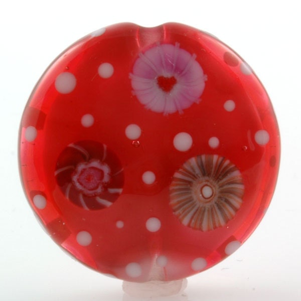 Sweet Red Lentil Lampwork Focal Bead