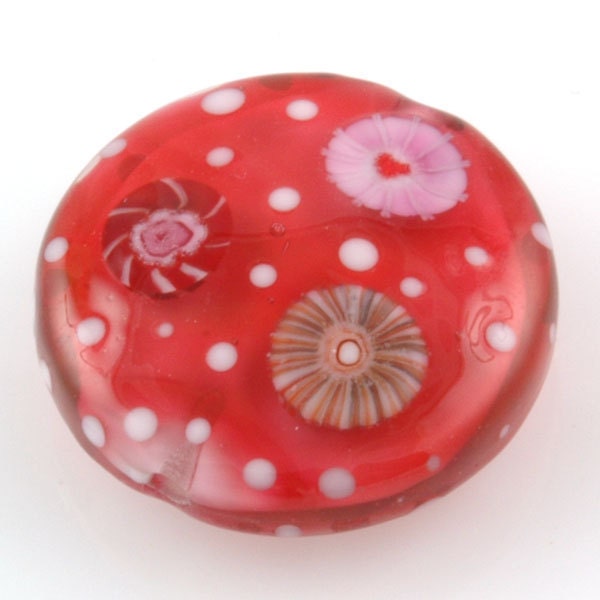 Sweet Red Lentil Lampwork Focal Bead