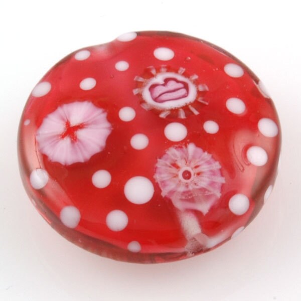 Sweet Red Lentil Lampwork Focal Bead