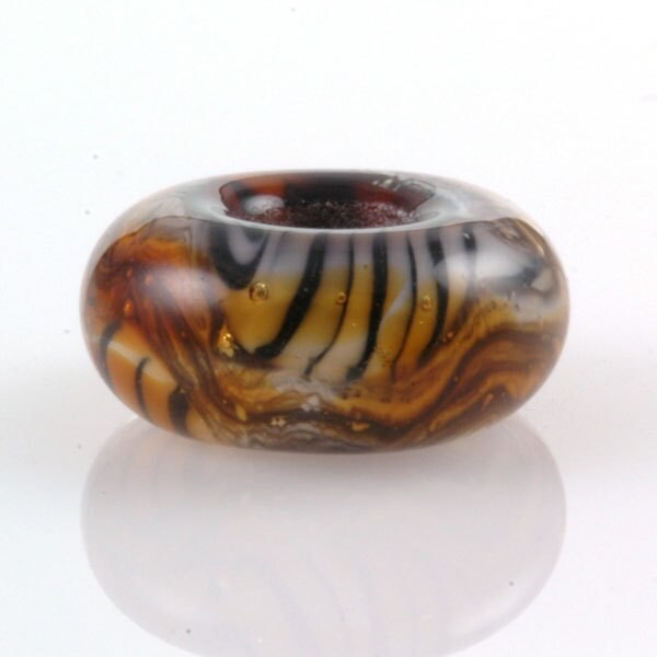 Big Hole European Charm Bead Tiger Lampwork Glass Bead