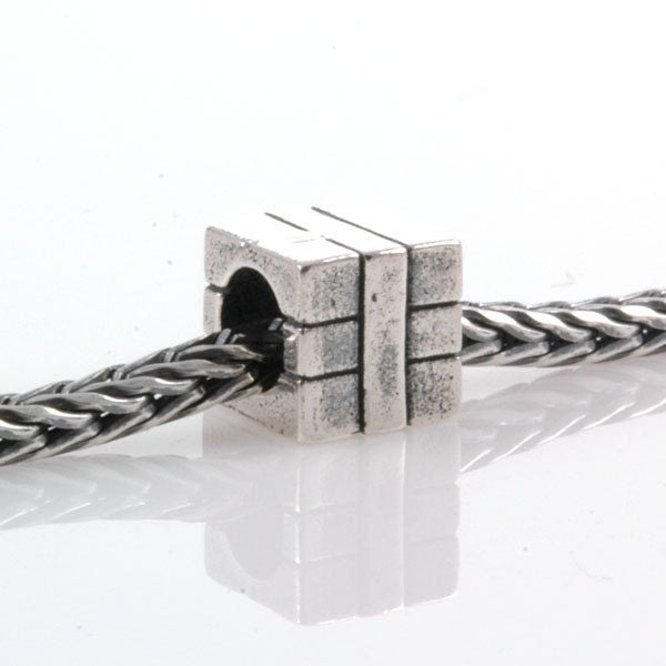 Big Hole Sterling Square Package Present Spacer Bead-X0202