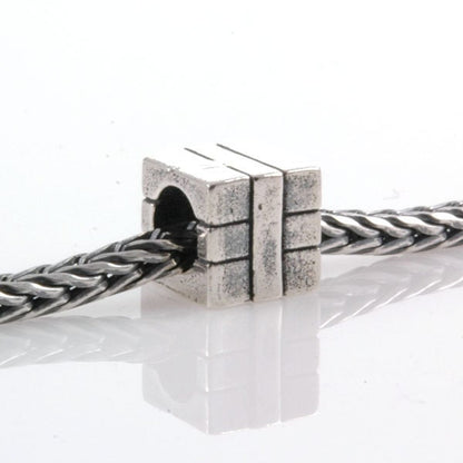 Big Hole Sterling Square Package Present Spacer Bead-X0202