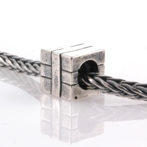 Big Hole Sterling Square Package Present Spacer Bead-X0202