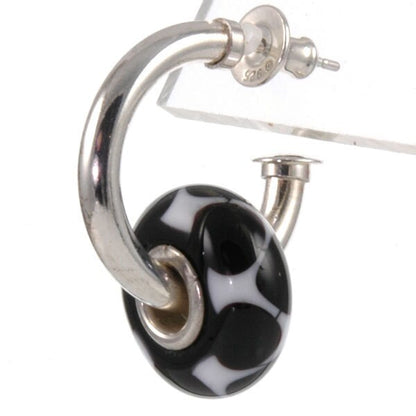 Sterling Silver Interchangeable Hoop Earrings-fit European Charm Beads X0105