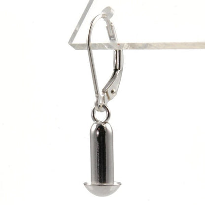 Sterling Silver Interchangeable Leverback Drop Earrings-fit European Charm Beads E0076