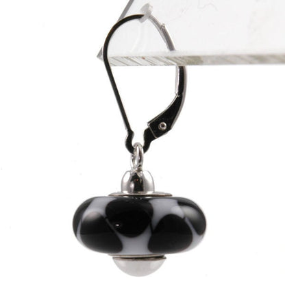 Sterling Silver Interchangeable Leverback Drop Earrings-fit European Charm Beads E0076