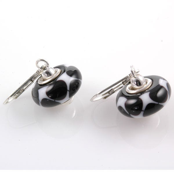 Sterling Silver Interchangeable Leverback Drop Earrings-fit European Charm Beads E0076