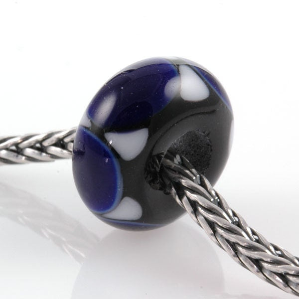 European Charm Bead Big Hole Lampwork Glass Bead Cobalt Blue