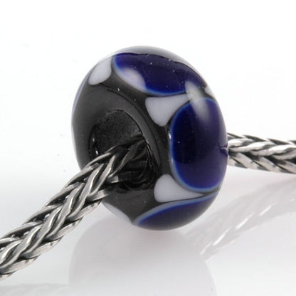 European Charm Bead Big Hole Lampwork Glass Bead Cobalt Blue