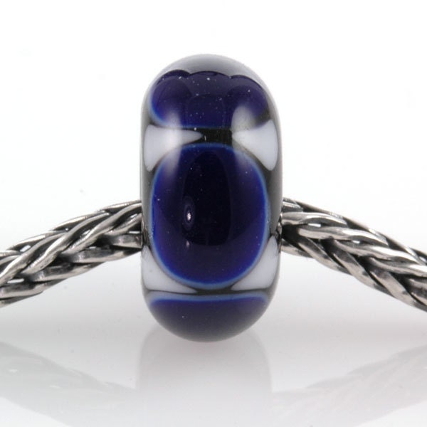 European Charm Bead Big Hole Lampwork Glass Bead Cobalt Blue