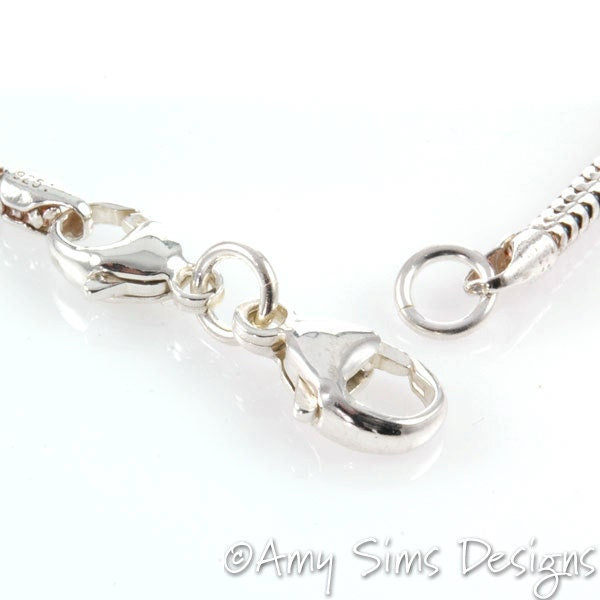 Snake Bracelet for European Charm Beads Interchangeable Sterling Shiny Snake Chain