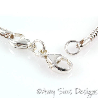 Snake Bracelet for European Charm Beads Interchangeable Sterling Shiny Snake Chain