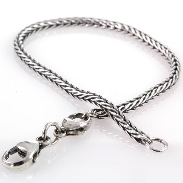 Foxtail Bracelet for European Charm Beads Interchangeable Sterling Oxidized Foxtail Chain