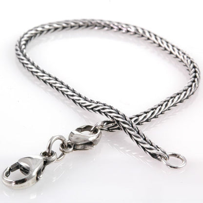 Foxtail Bracelet for European Charm Beads Interchangeable Sterling Oxidized Foxtail Chain