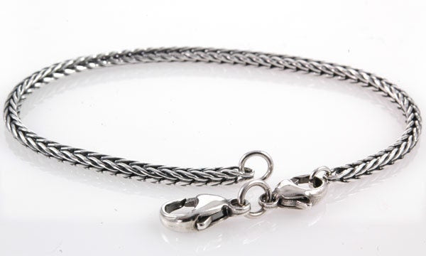 Foxtail Bracelet for European Charm Beads Interchangeable Sterling Oxidized Foxtail Chain