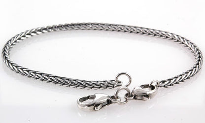 Foxtail Bracelet for European Charm Beads Interchangeable Sterling Oxidized Foxtail Chain