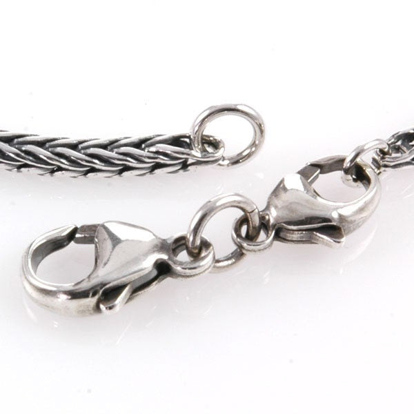 Foxtail Bracelet for European Charm Beads Interchangeable Sterling Oxidized Foxtail Chain