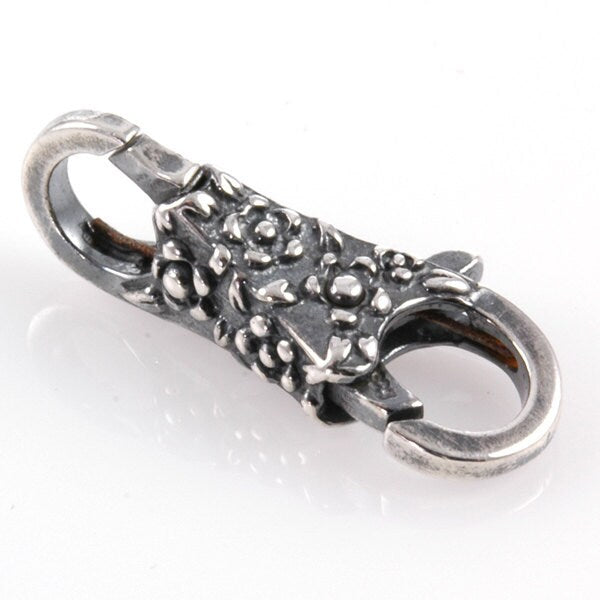 Trollbead style Double Lock Lace Flower Clasp Sterling-X0157