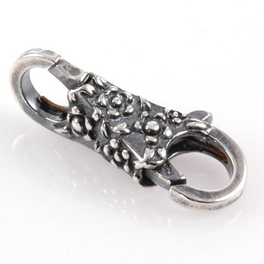 Trollbead style Double Lock Lace Flower Clasp Sterling-X0157