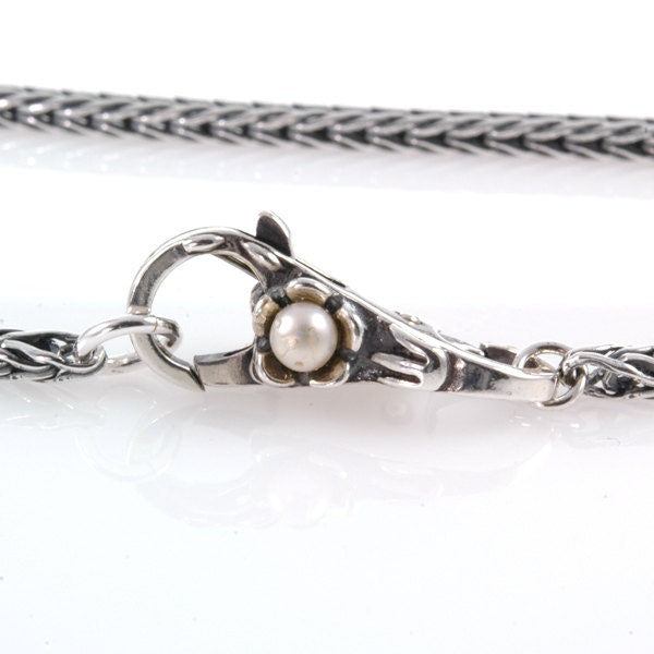 Trollbead style Double Lock Pearl Flower Clasp Sterling