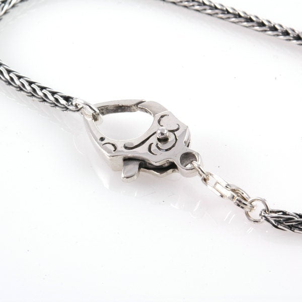 Trollbead style Double Lock Angular Scroll Clasp Sterling