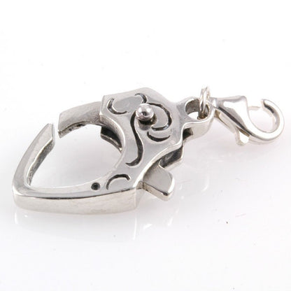 Trollbead style Double Lock Angular Scroll Clasp Sterling