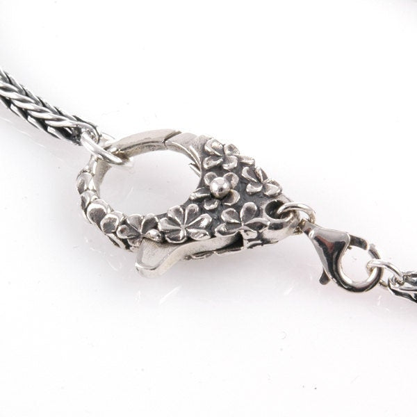 Trollbead style Double Lock Large Flower Lace Clasp Sterling