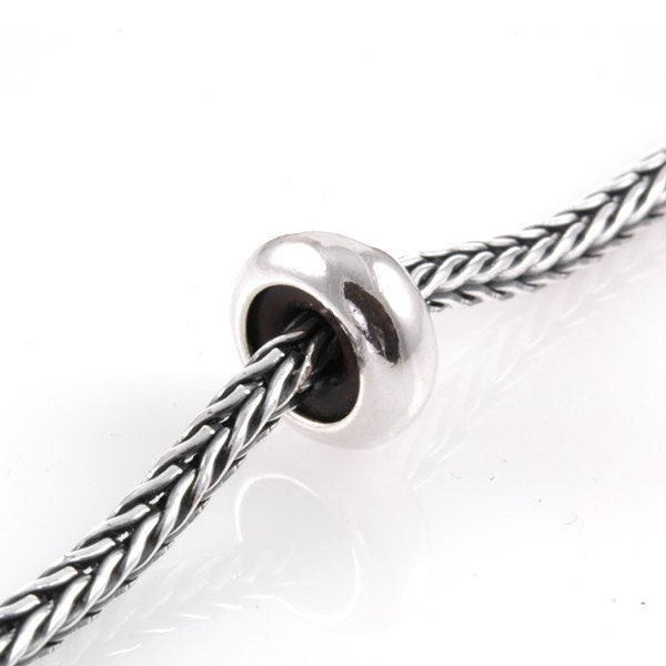 Smooth Sterling Silver Rubber Lined Stopper for European Charm Bracelets Beads