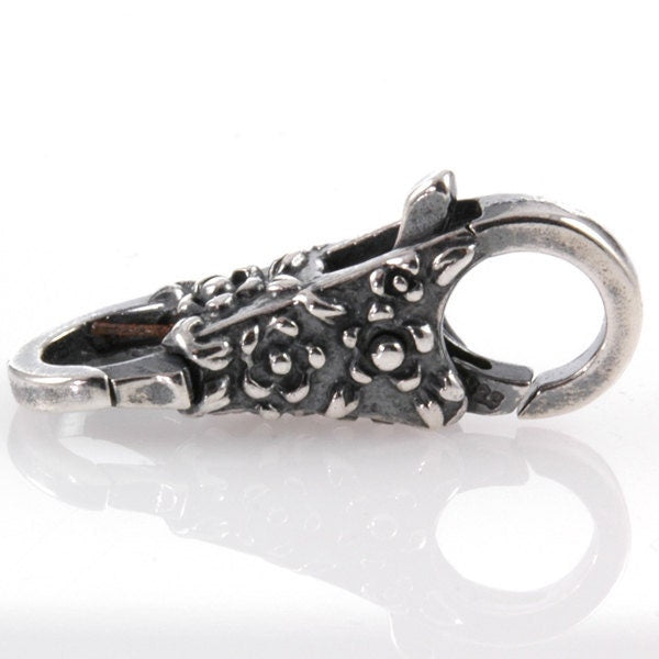 Trollbead style Double Lock Lace Flower Clasp Sterling-X0157